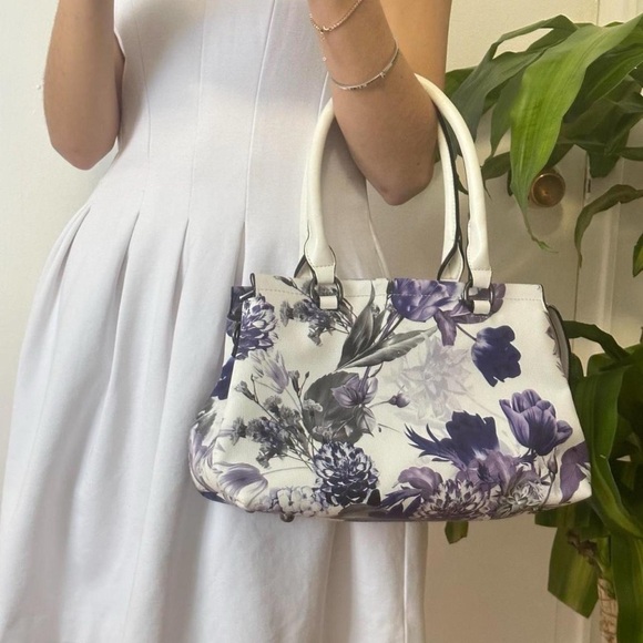 TanJay Purple Floral Faux Leather Shoulder Bag - Picture 2 of 8